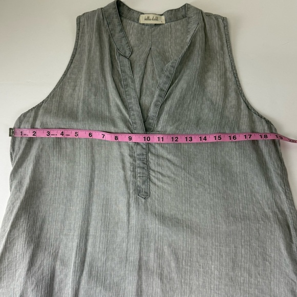 Bella Dahl Blouse Size  Large Gray Sleeveless Top Tencel Linen Blend - Picture 8 of 10